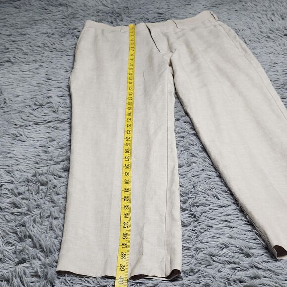 Cubavera Pants Mens 34x30 Beige Linen Blend Dress Flat Front Lightweight Summer - Picture 8 of 10